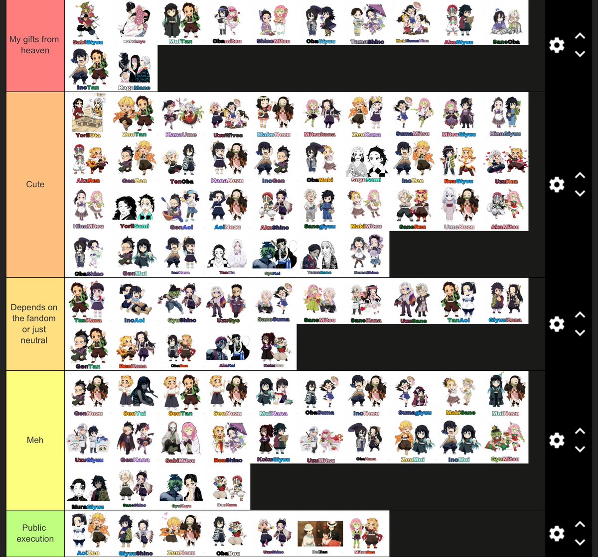 Moot inspired me to do this. There were some I just skipped. Also, I did actually rank the first tier with the ones that come first being the one I like most, but every other tier placement is just random