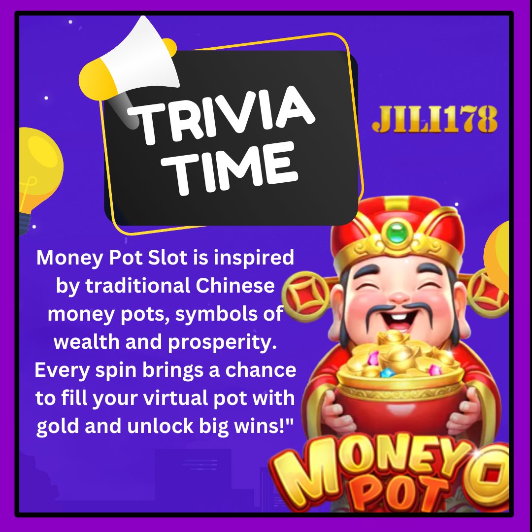 QueenLosada's tweet image. 💡 TRIVIA TIME! Did you know Money Pot Slot is inspired by traditional Chinese money pots, symbols of wealth and prosperity? 🍀✨ Spin now and fill your pot with golden wins! 🏮💰
PLAY 𝐇𝐄𝐑𝐄: bit.ly/TGJILI178Signup
 #MoneyPot #TriviaTime #JILI178 #SpinAndWin