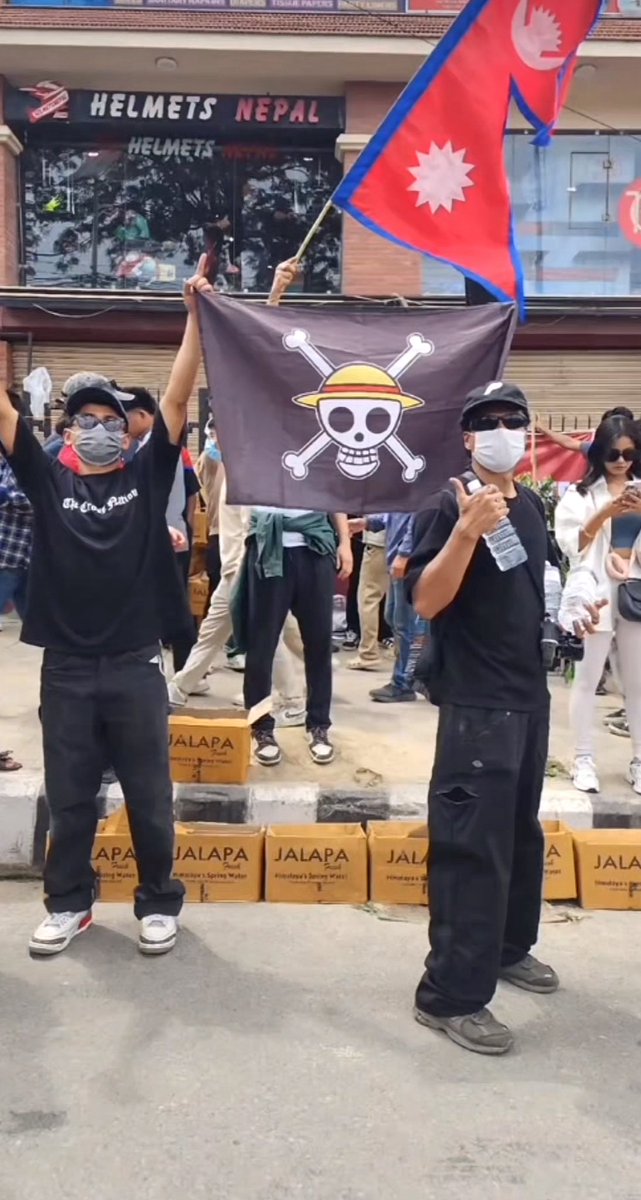 NABIN1219's tweet photo. #onepieceflag #genznepal  #Nepalprotest  #nepal https://t.co/nsnyKDgvIT