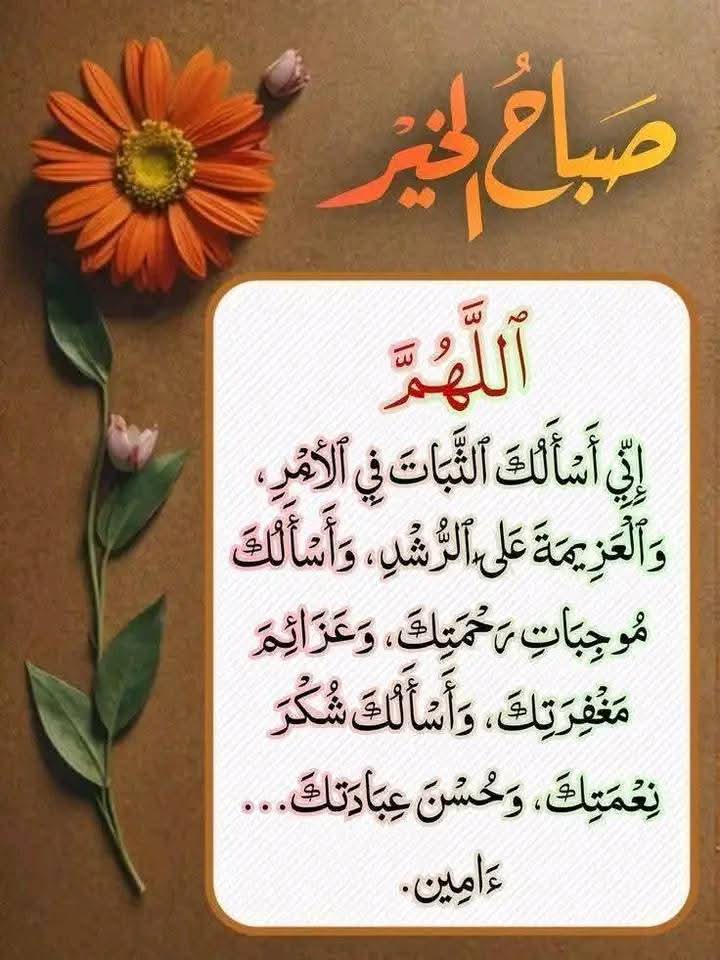 صباحى يبدأ بحمد الله على كل نعمه وبأسمك يا الله نقبل على يومنا فأرزقنا من خيرة وأحمنا من شره" 🤲

بارك الله فى تلك الصباحات التى تبدأ" بالحمد لله "
الحمد لله الذى أذن لنا بيوم جديد نستقبله بذكره ونقبل عليه 
ونستغفره ونسأله الرضا والقبول 

الحمد لله 🤲 أن روح الإنسان تتجدد بكل يوم