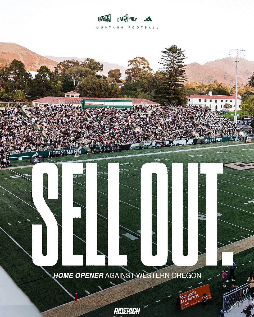 calpolyfootball's tweet image. 𝑴𝑼𝑺𝑻𝑨𝑵𝑮 𝑵𝑨𝑻𝑰𝑶𝑵 𝑺𝑯𝑶𝑾𝑬𝑫 𝑼𝑷

Thank you to all our fans who sold out Spanos today! We missed your energy. Let&apos;s keep bringing it all season long! 👊🏻

#RideHigh