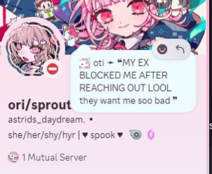 MY EX JSUT CONTACFETD MME AND BMXOKED ME and thEN SET THEIR STATUS GFRAMING IT LIKE I REACKED OUT AND BLOCKED THEM IMGOING TOO PEE MYSLEF