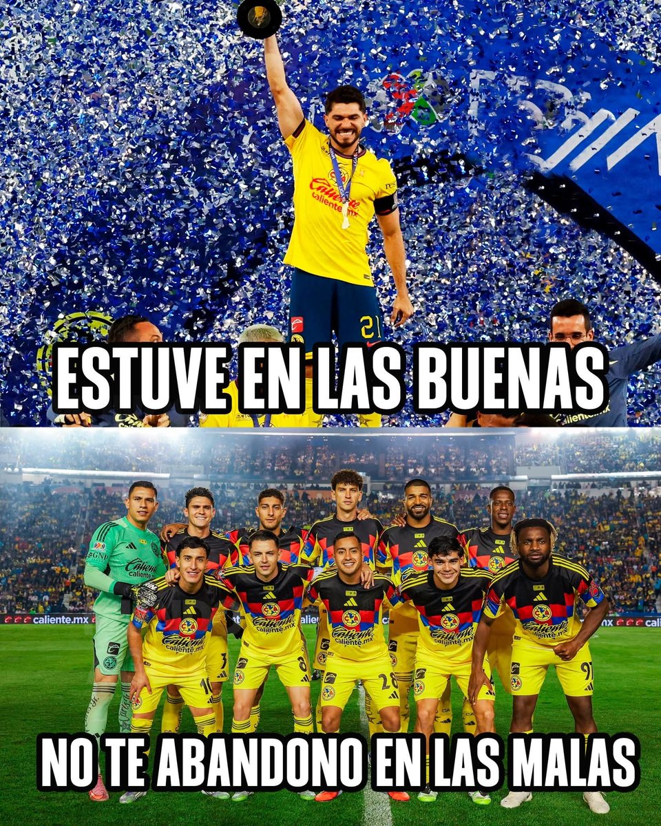 ¡¡MÁS QUE NUNCA, AMERICANISTA!! 💛🦅

En las derrotas es cuando menos azulcremas se ven, pero yo sigo firme con estos colores que me dieron muchas alegrías.

¡TE AMO, CLUB AMÉRICA! 🫡