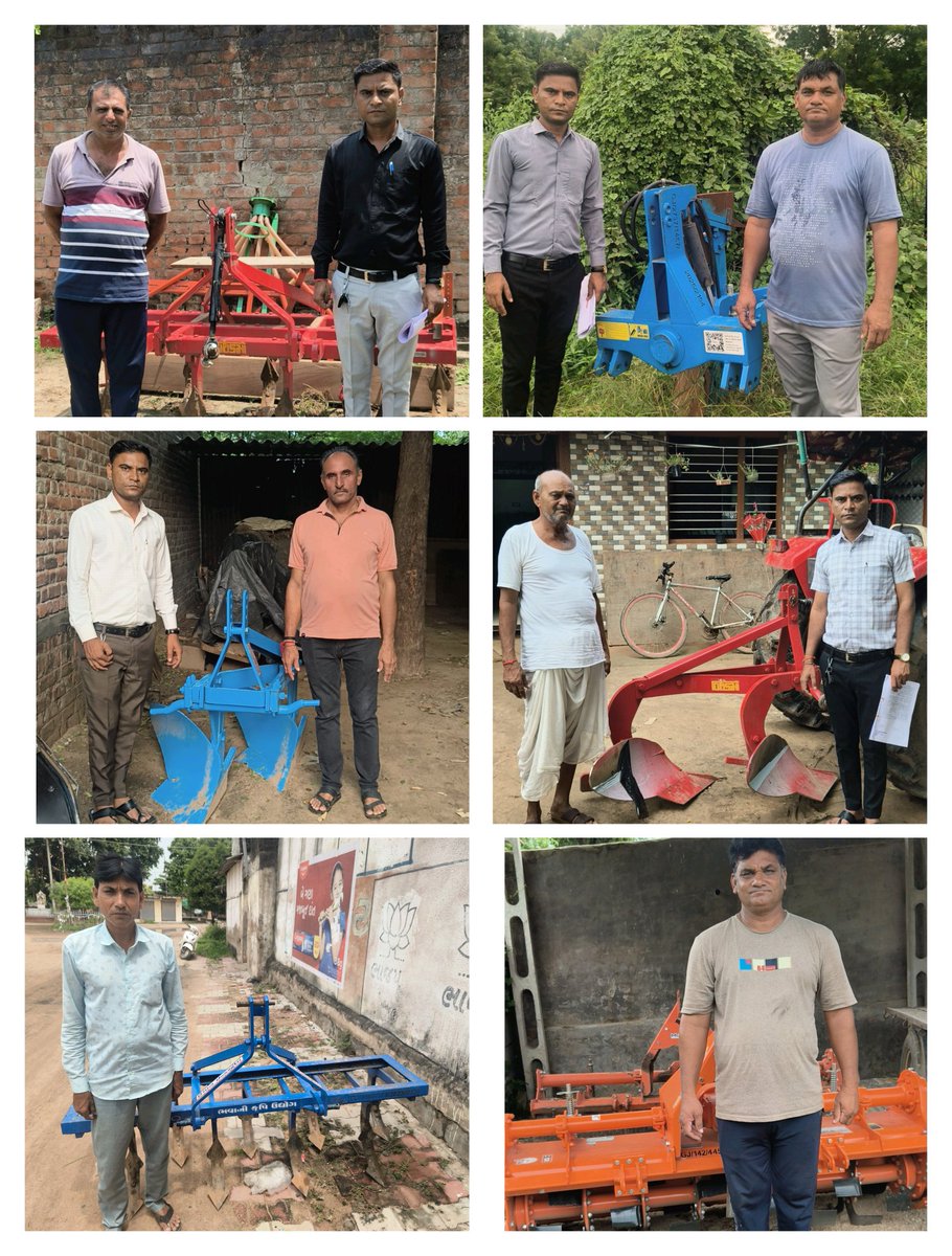 AGR 2 FM યોજના અંતર્ગત રોટાવેટર. કલ્ટીવેટર. રિવર્સીબલ પ્લાવ. વગેરે સાધનોની સ્થળ ચકાસણી કરી બોરીયાવી. વડોસણ. તા. મહેસાણા. યોજના અંતર્ગત ખેડૂત લાભાર્થીને કુલ ખર્ચના 40% સહાય મળવાપાત્ર થાય છે.
