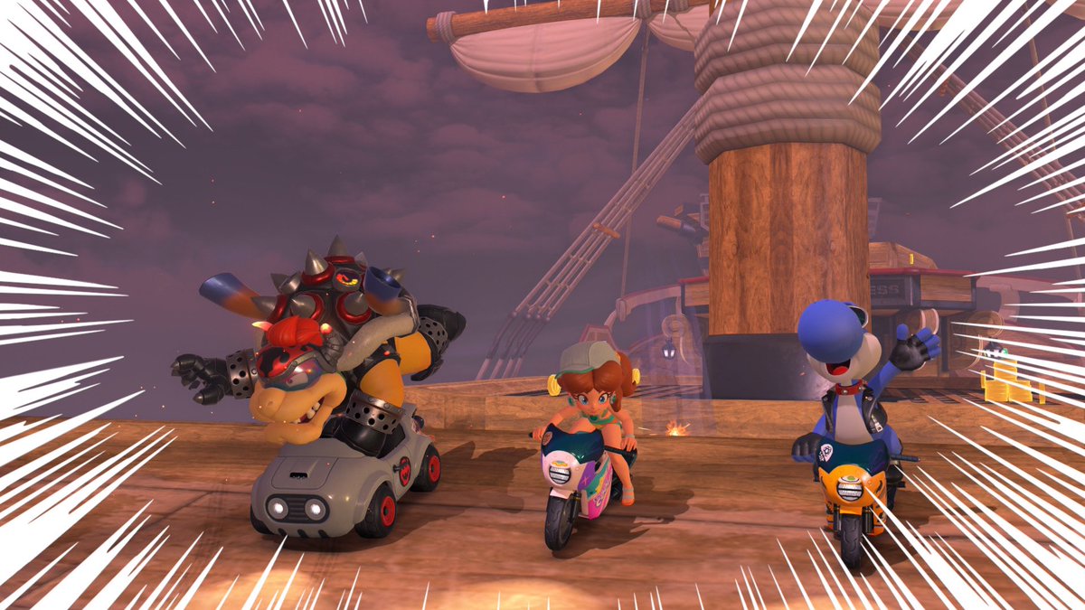 Another day, another online lobby with <a href="/ShimizuAise/">Aise</a> and <a href="/Mankalor/">Mankalor</a> 

Did some Worldwide races this time around, plenty of chaos already, especially since VR is on the line!

But at the end of the day, I cracked 7K VR and we celebrated at my home turf, Airship Fortress 🚀
