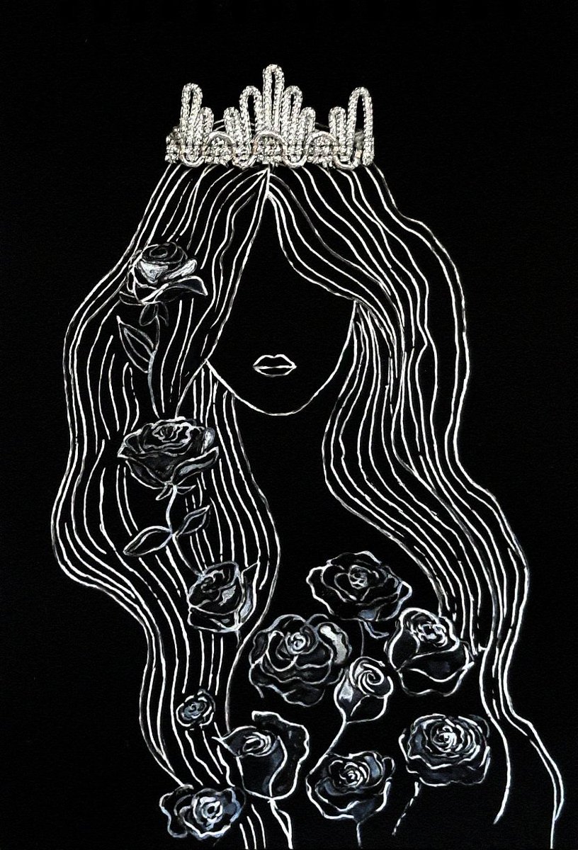 Good morning, gorgeous people 😎✨ Go shine like stars today.

"Whisper of Black Roses"
(Handmade painting on black cardboard | Size 15×21 cm)

1/1                    20.00 ꜩ
#NFTCommunity