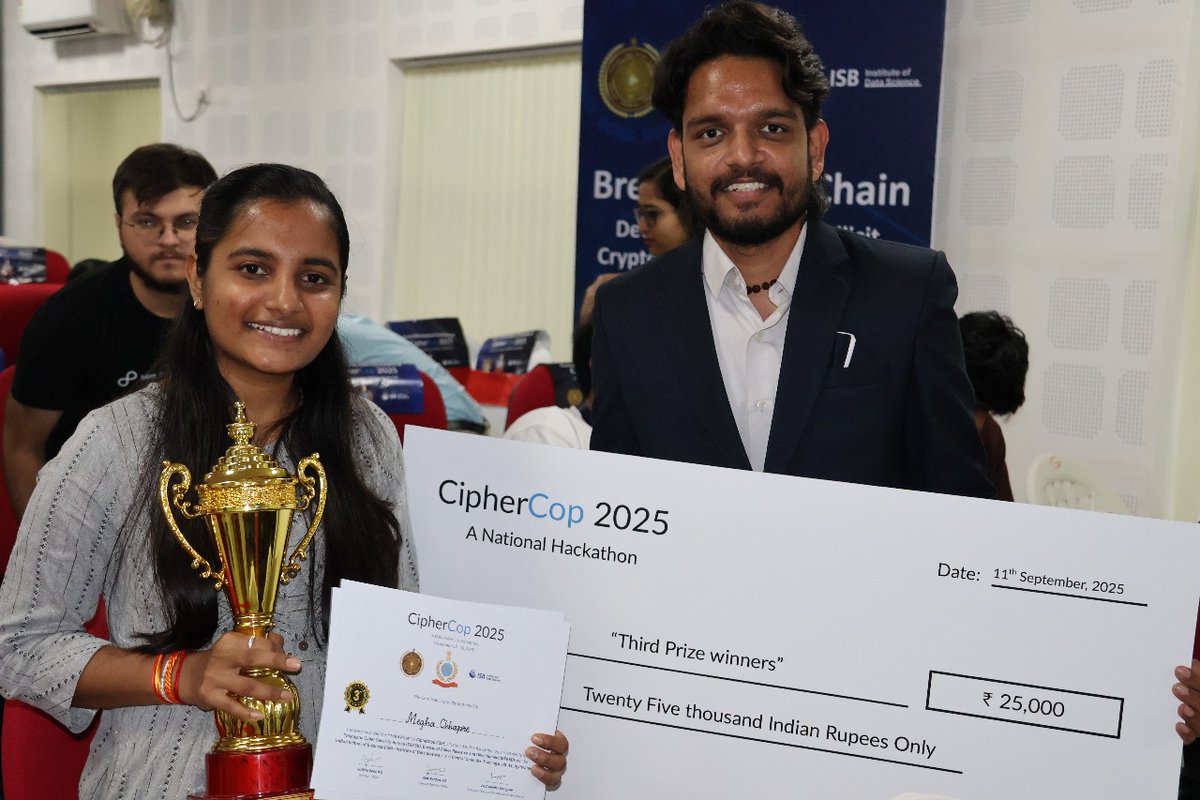 acelakshitverma's tweet photo. We came, we coded, we conquered! 🚀 TRAP secured 3rd place at the national #CipherCOP hackathon by @TGCyberBureau  , @BPRDIndia  &amp; @ISBedu . Honored to be felicitated by MoS @bandisanjay_bjp Garu. A big win for our team! #TRAP #Hackathon https://t.co/mRPzOWU0QS