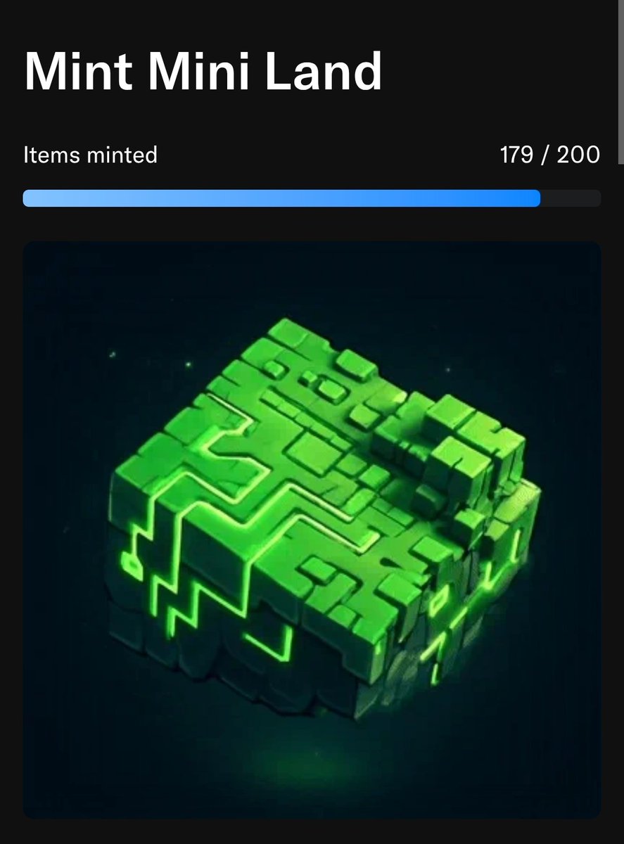 Speed as lightning!🔥

For the first 5mins MINI LAND NFT is ALMOST MINTED OUT!😱

Don’t get left behind… secure yours now before it’s gone! 🚀