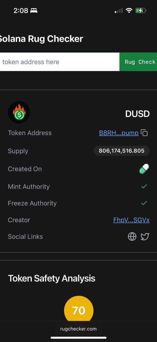 ParlayPrezzy's tweet image. Doesn’t everyone actually want a token that does what it says? $DUSD actually burns while Wizard of Buybacks claim they burn. Just look at the supply in each picture and see if it actually lines up with truth #DUSD
B8RHrVBxSjBGKqAbn1tXo6CWjvt5jFkkqjbCZtuDpump