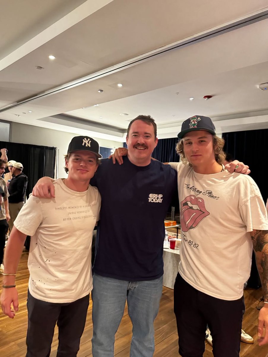 NHL's tweet image. Cole Caufield x Shane Gillis x Trevor Zegras: the crossover you didn't know you needed. 🤣

(📸: IG/trevorzegras)