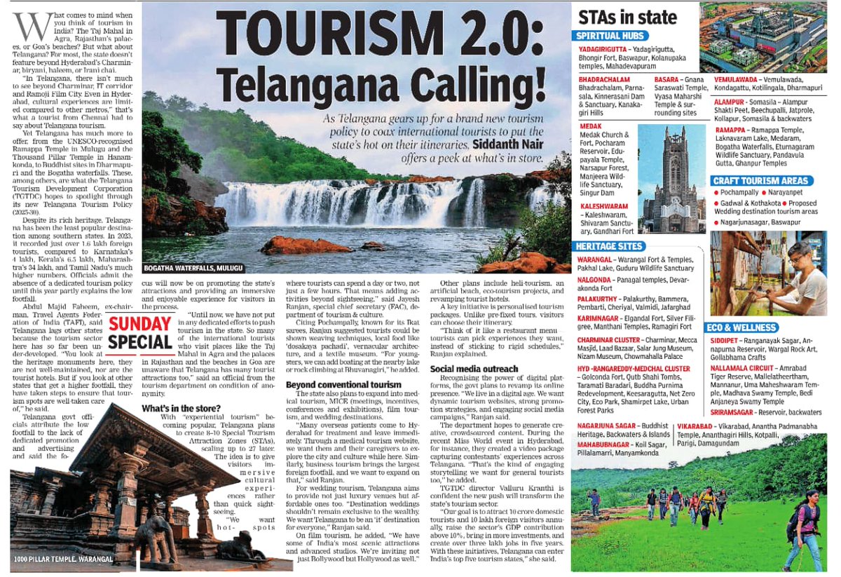 Telangana Calls: Tourism 2.0 Ushers in a New Era of Heritage, Adventure, and Global Appeal #Heritage #TelanganaZarurAana #TelanganaTourism