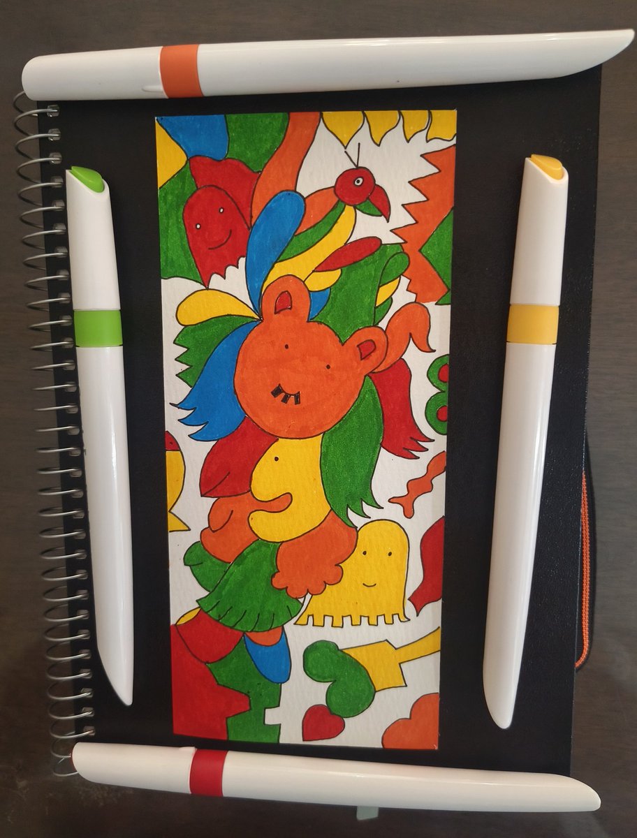 A bookmark comes alive with doodles and brush pen colors. 
#art #imagination
#doodle #doodling #life #brushpen #colors