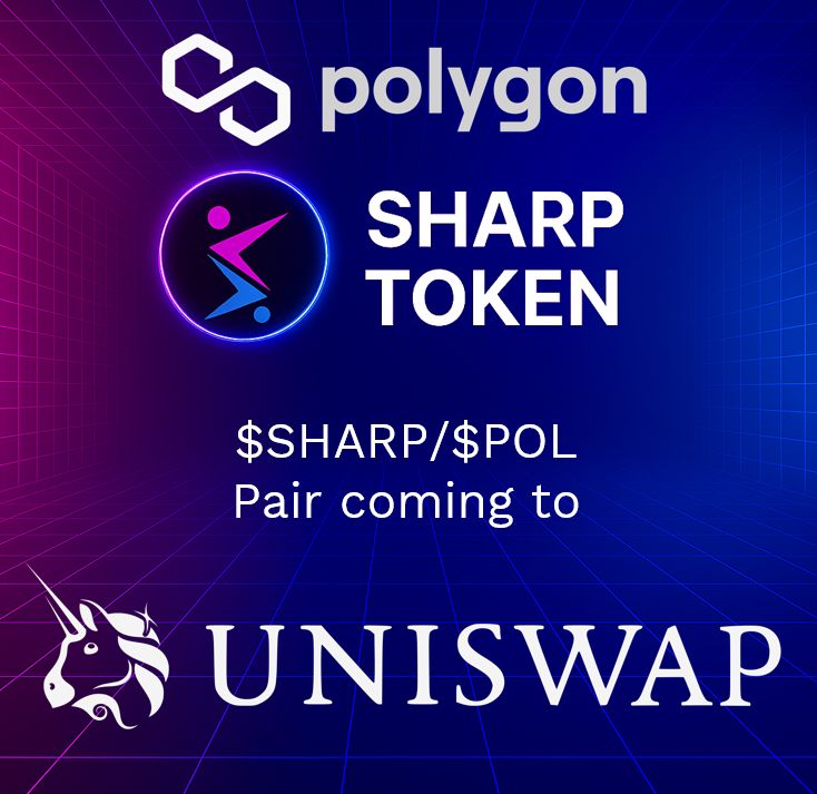 harishchand314's tweet image. The largest utility token $SHARP migrating millions from Web2 to Web3 paired with #POL is coming to #Uniswap #DEX. @0xPolygon @Uniswap @sandeepnailwal @SharpEconomy @0xPolygonEco @mcbeniwal @SharpToken @0xPolygonFdn #Web2 #Web3 #Sharptoken