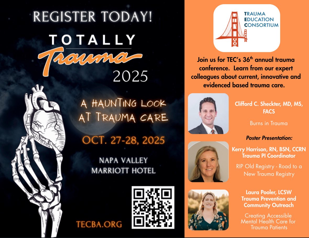TECtrauma's tweet photo. Join us for Totally Trauma in Napa! https://t.co/XyzaZkG74O