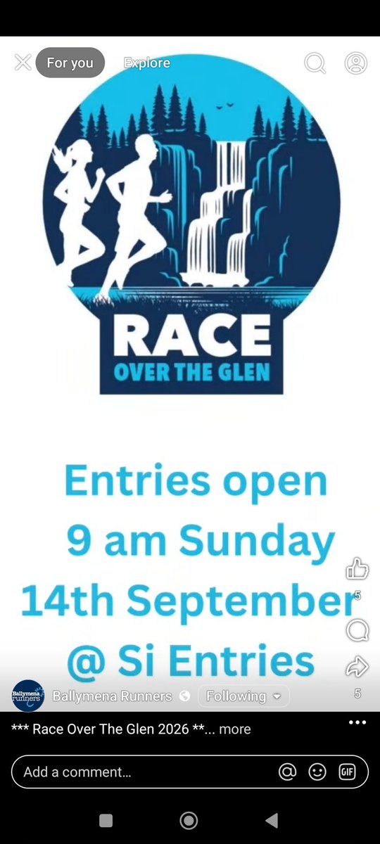 2026 Race Over The Glen - entries open from 09.00
facebook.com/share/v/17S5Q9…