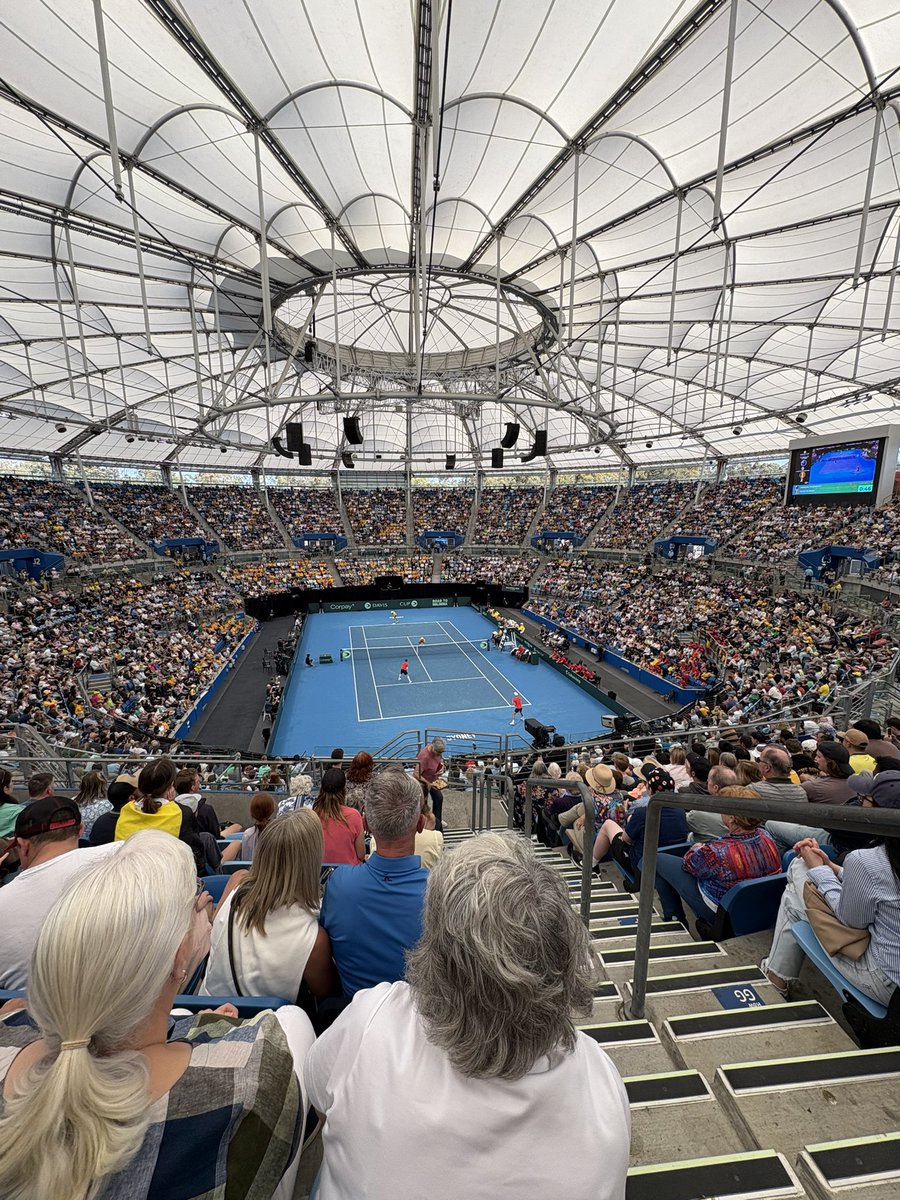 DefiantBA's tweet image. Some Australia vs Belgium Davis Cup action on the menu today
