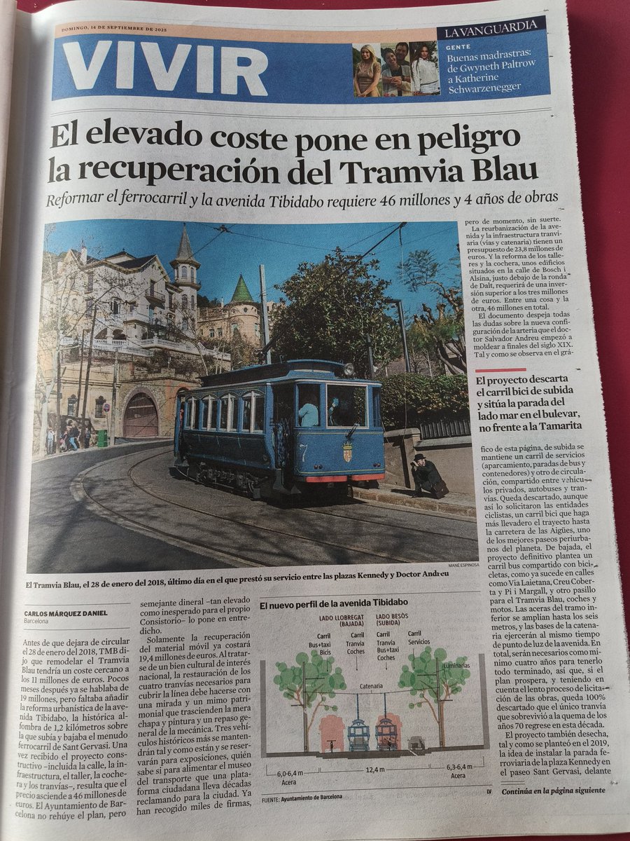iglezfe's tweet image. "L'elevat cost posa en perill la recuperació del Tramvia Blau" (@LaVanguardia)
Quina llàstima!
No perdrem la fe, però ho veig francament complicat.