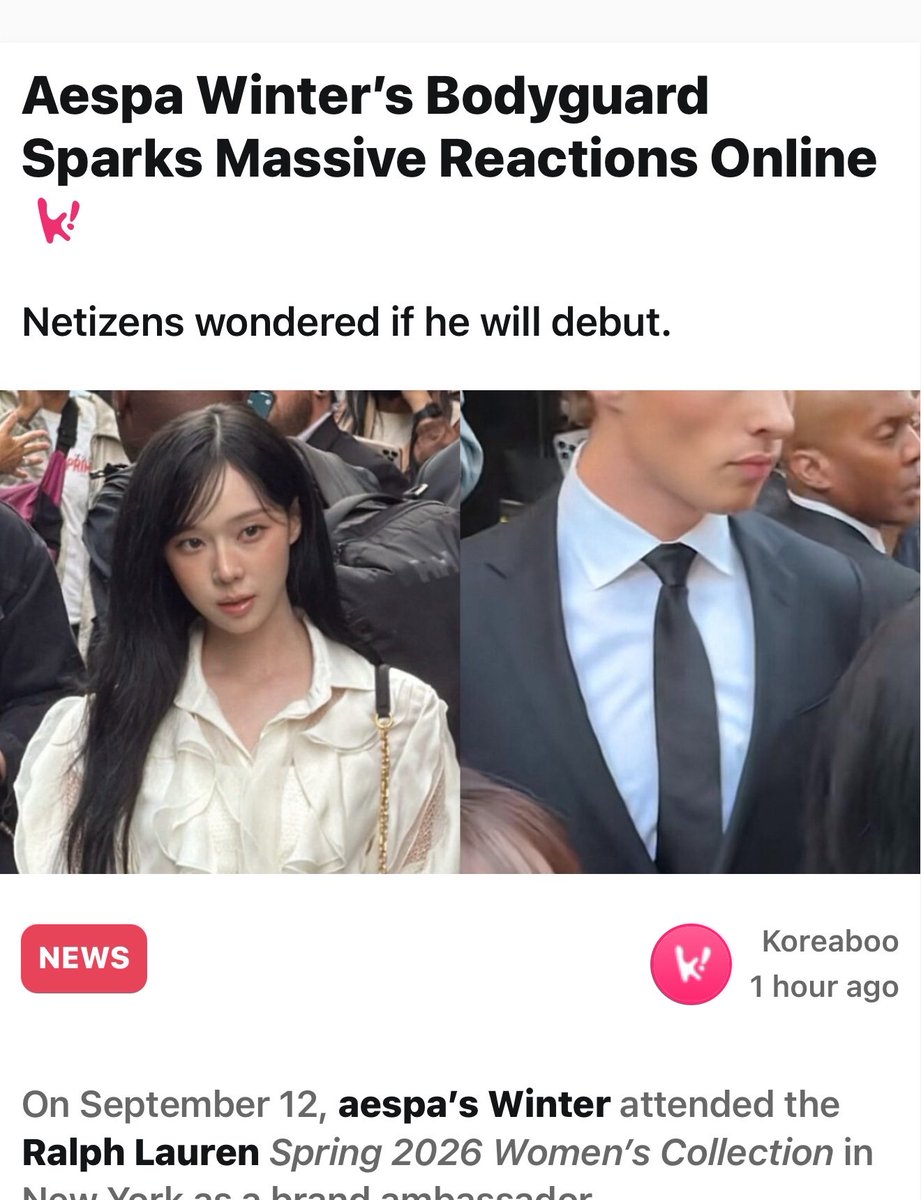 vintagessg's tweet image. Winter is right there, but I can only see the bodyguard…so handsome.”

#aespa #tea #teaapp #WINTER #kpop #CaneloCrawford #CaneloVsCrawford #CharlieKirk #BLACKPINK #BLINK