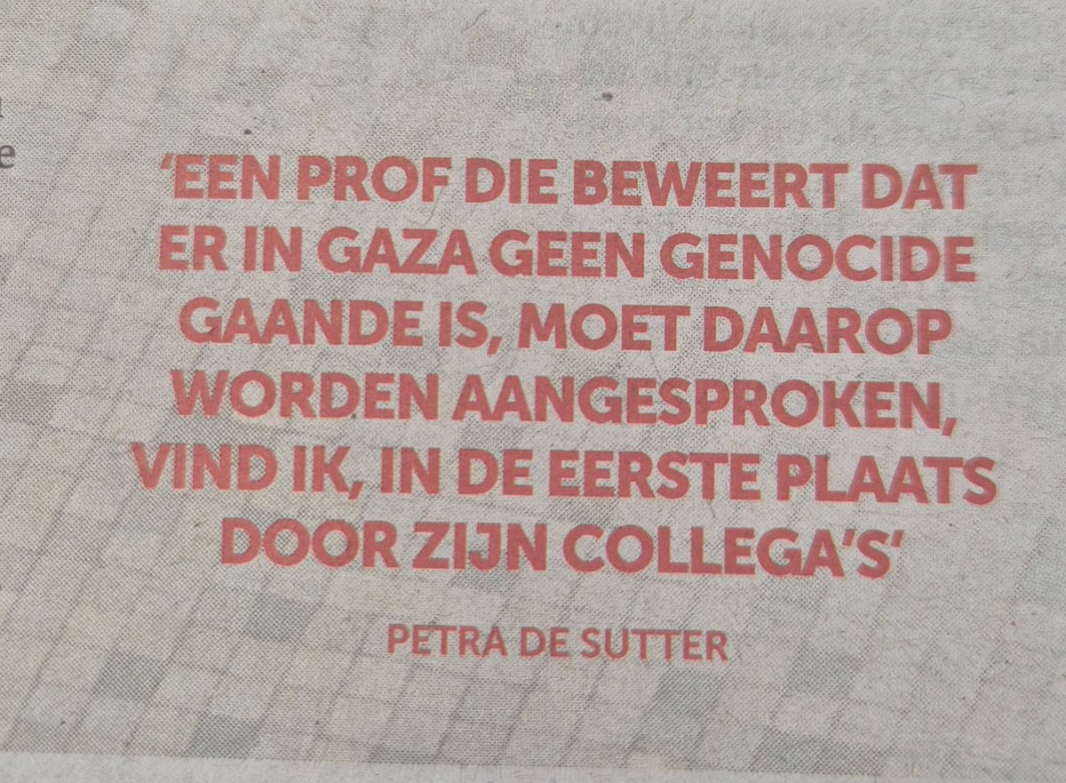 Straffe uitspraak van Petra De Sutter in <a href="/demorgen/">De Morgen</a> 
Vooral dat 'moet' baart zorgen. Komende van een rector nota bene.
Viseert hier wellicht <a href="/mboudry/">Maarten Boudry</a> die zijn standpunt bij meerdere gelegenheden omstandig heeft verduidelijkt. Zoals het academicus betaamt.