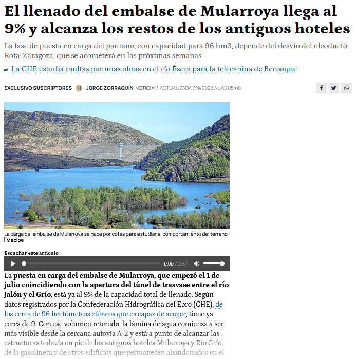 Puyalon's tweet photo. ✊🌅 Afortunadamente el recuerdo y nuestras denuncias siempre quedarán grabadas en la hemeroteca, para demostrar la catástrofe medioambiental del Pantano y Travase de Mularroya
❌ El llenado 🌊 y posterior ❌ encauzamiento no dejarán impunes a sus responsables.⏬⏬ #MularroyaNo https://t.co/DsUhUo9LUb