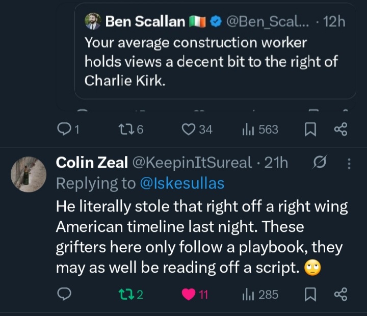 Shrill by Mouth (@iskesullas) on Twitter photo So Scallan copied & pasted his stupid tweet from a MAGA account. Well GRIFT Media is a copy & paste job by the Irish anti-choice lobby of the US far-right media playbook. It would be worse if they had the skill come up with something original to appeal to Irish audiences So Scallan copied & pasted his stupid tweet from a MAGA account. Well GRIFT Media is a copy & paste job by the Irish anti-choice lobby of the US far-right media playbook. It would be worse if they had the skill come up with something original to appeal to Irish audiences