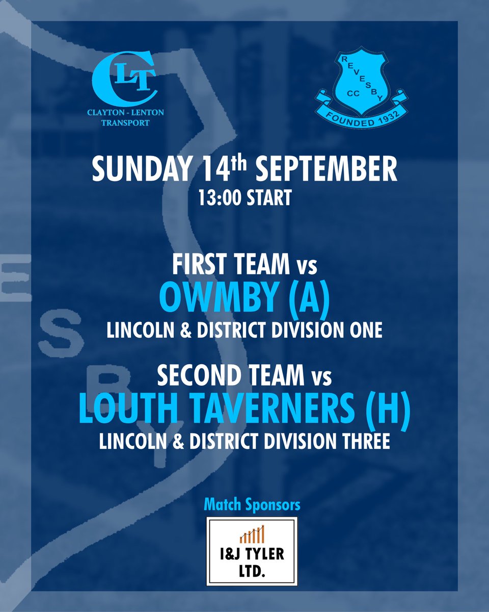 Today’s second XI hosting Louth in Division Three. Spectators welcome - we have 3 Sundays left at Revesby!