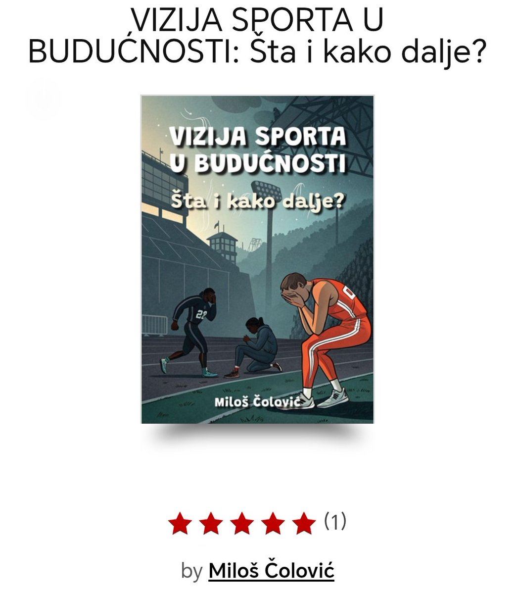 Ako vas zanima sport, možda vam bude interesantna knjiga koju je napisao moj mlađi brat. ⚽🥇🏆

Onlajn knjigu je moguće preuzeti putem linka po ceni od 10 dolara. 

kobo.com/ww/en/ebook/vi…

Ovo je njegov prvi samostalni projekat i podrška bi mu mnogo značila. Molim za retvit. ❤️
