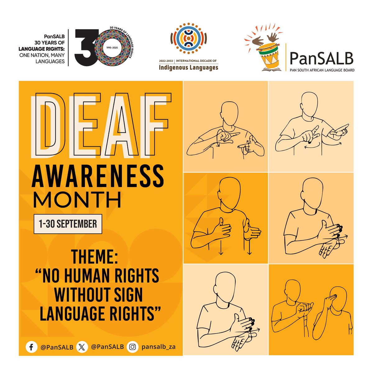 GovernmentZA's tweet image. 📢Did you know that September is Deaf Awareness Month?

Sign language is not just a means of communication - it’s a human right.

Access, inclusion, and equality begin with recognizing and respecting sign language in every space, under the theme “No Human Rights Without Sign