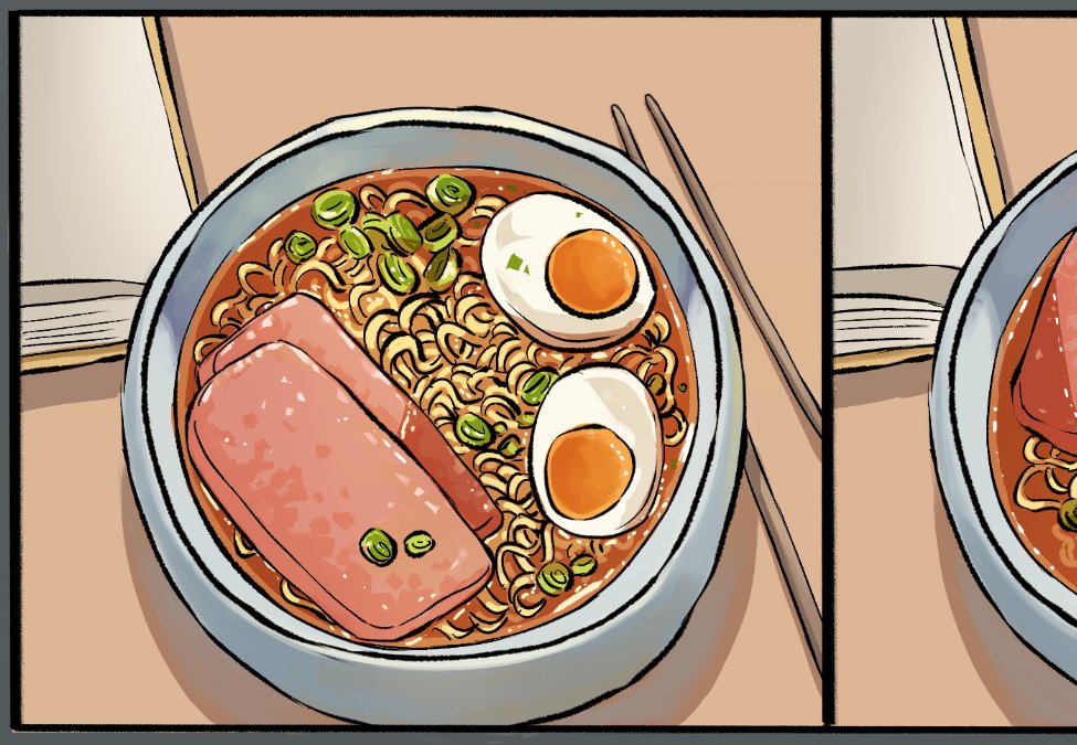 inkroverts's tweet photo. 💫 P. 21 of Dr. Glass &amp; Grim Reader webcomic on https://t.co/GCjdwOX5QT. This time with a bowl of delicious ramen 🍜🍜🍜 https://t.co/T2hAFVYHEt