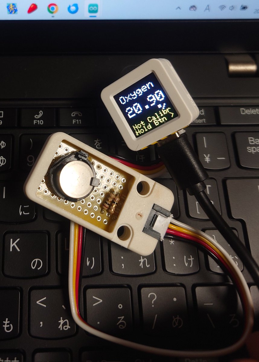 globe000727's tweet image. さて、一年前から試行錯誤していた酸素濃度計ですが、とりあえずの落とし所をつけました。
最終的には先人の知恵をAIに探してもらってまとめ、必要な部分を改造という感じです。
なるほどAIは便利ですね。
使う場面に間に合ったし内容を確認する事で勉強にもなる→
#M5Stack 
#M5Atom 
#空気亜鉛電池