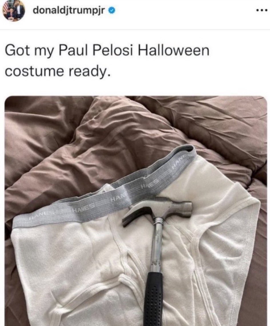 VanDammit™ (@chaosagent_42) on Twitter photo The moment you shitmuppets laughed about Nancy Pelosi's husband you lost the right to be outraged.
You started politicizing other people's tragedies. Don't whine now. We're just playing your same game.
Also, fuck you. The moment you shitmuppets laughed about Nancy Pelosi's husband you lost the right to be outraged.
You started politicizing other people's tragedies. Don't whine now. We're just playing your same game.
Also, fuck you.