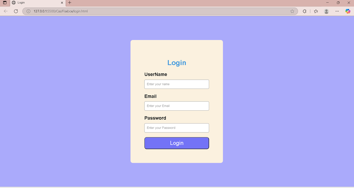 farjan477's tweet photo. Today I completed learning the CSS flexbox property ✅Also built a mini project based on it 📷Feedback welcome 📷#LearningInPublic #WebDev #DeveloperJourney #CoderArmy9
@rohit_negi9 https://t.co/lIUgVio4S7