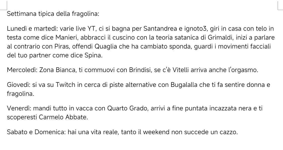 #Garlasco 
Ho provato a sintetizzare la settimana tipica della fragolina 2025
🤣🤣🤣