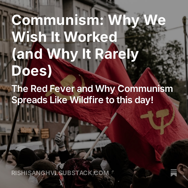 rishisanghvii's tweet photo. Communism keeps promising us heaven on earth. But maybe the real win is just making earth a little less hellish for everyone. Wrote about it here 👇

https://t.co/MFIW8gYR8K https://t.co/allvN28WvM