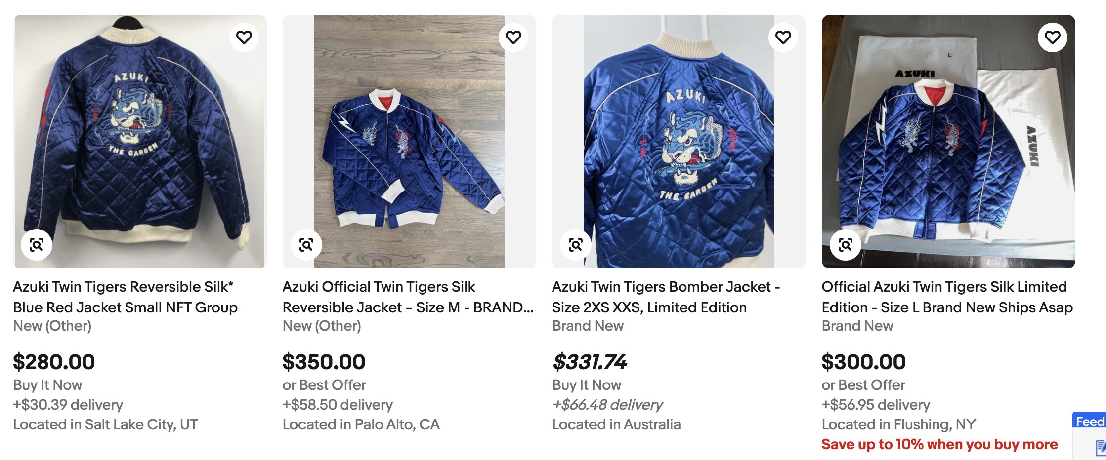 ジャケット・アウター Azuki NFT Twin Tigers Jacket Azuki Official Twin Tigers Jacket Limited Edition Size Large