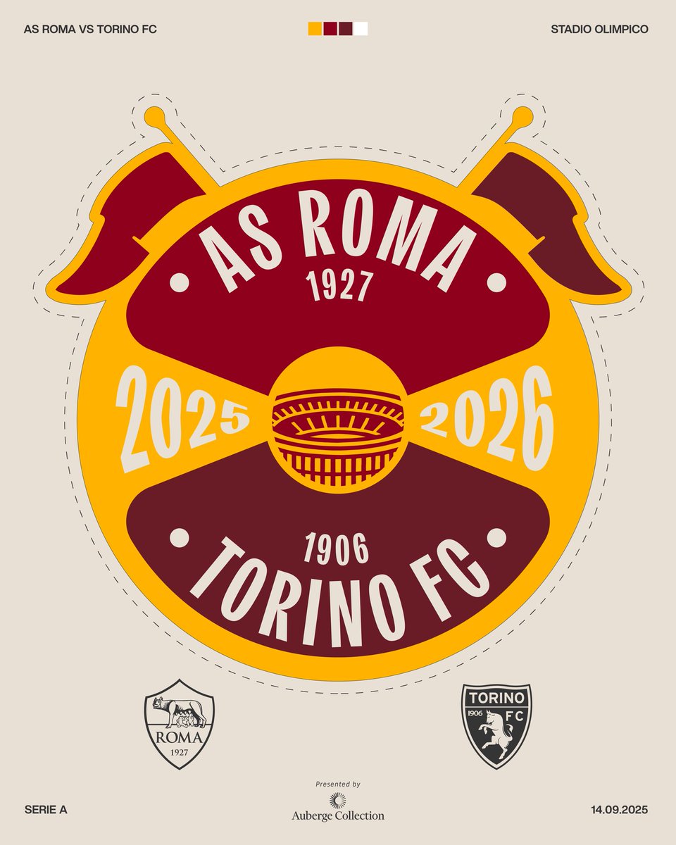 🟨 MATCHDAY 🟥
⏰ 12:30, #RomaTorino
🐺 DAJE ROMA!

#ASRoma