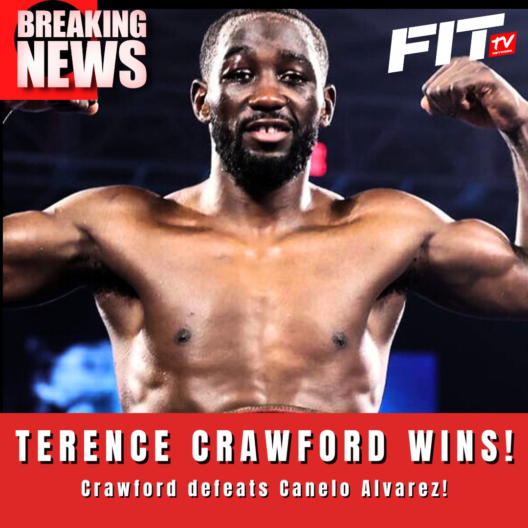 fittvnetwork's tweet photo. Terence Crawford defeats Canelo Alvarez in a unanimous decision, becoming the new undisputed super middleweight champion.

#CaneloCrawford #caneloalvarez #TerenceCrawford #fittvnetwork #fittv #boxing https://t.co/8TlS2SbT6R