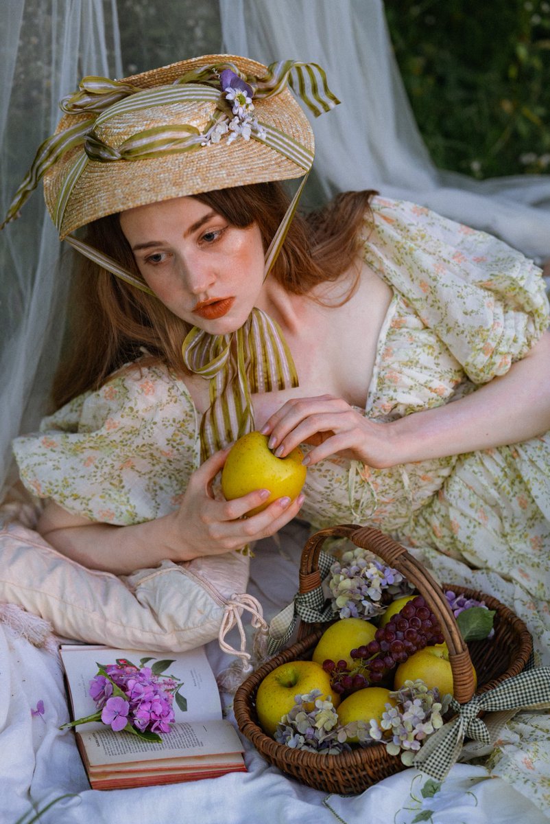 Atelier 注文 Ophelia ストライプリボンのベルジェールハット Atelier