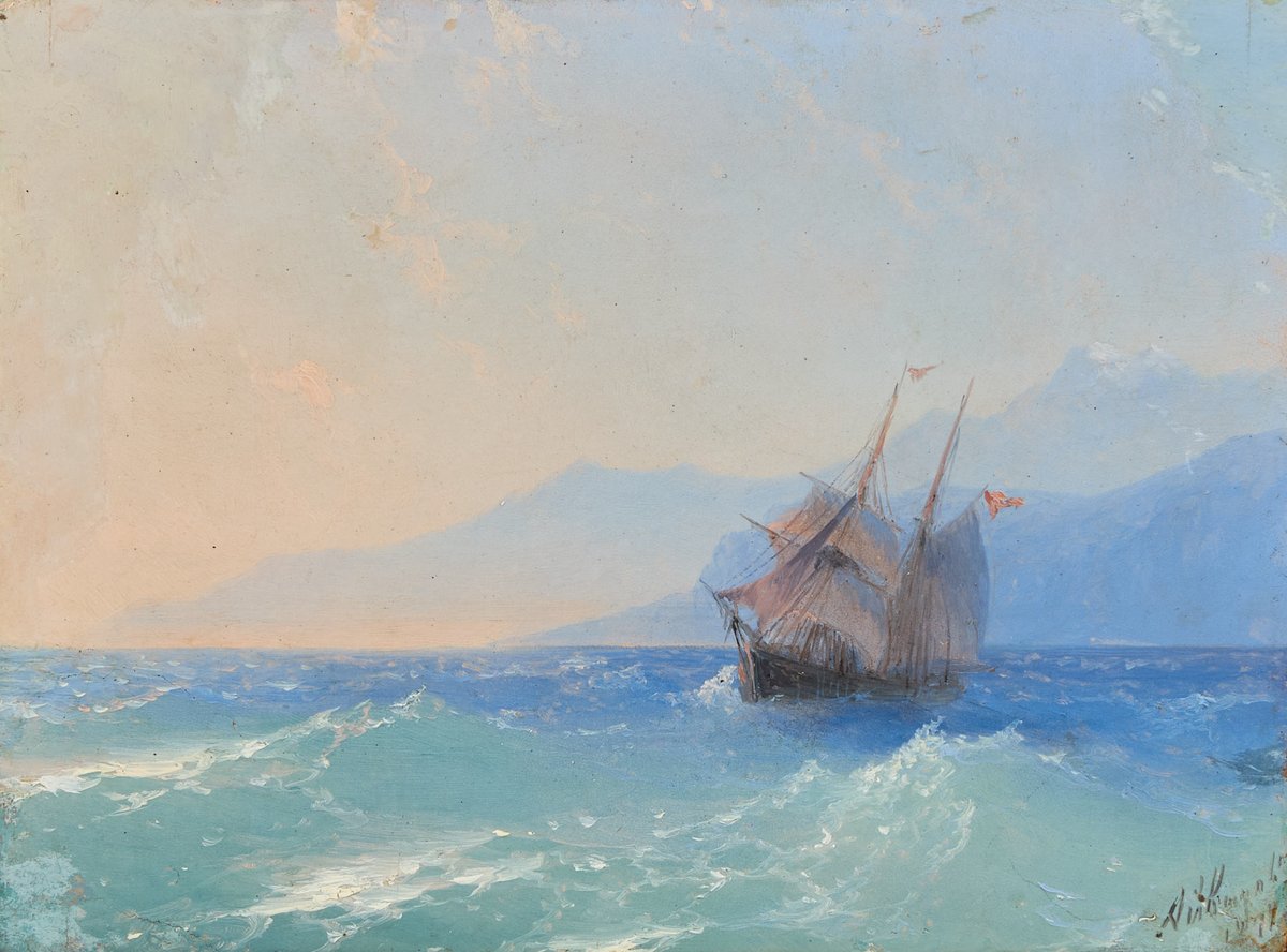 DailyClassicArt's tweet photo. Ivan Aivazovsky - "Ships on the Black Sea" (1871) https://t.co/pr4GxkiK6v