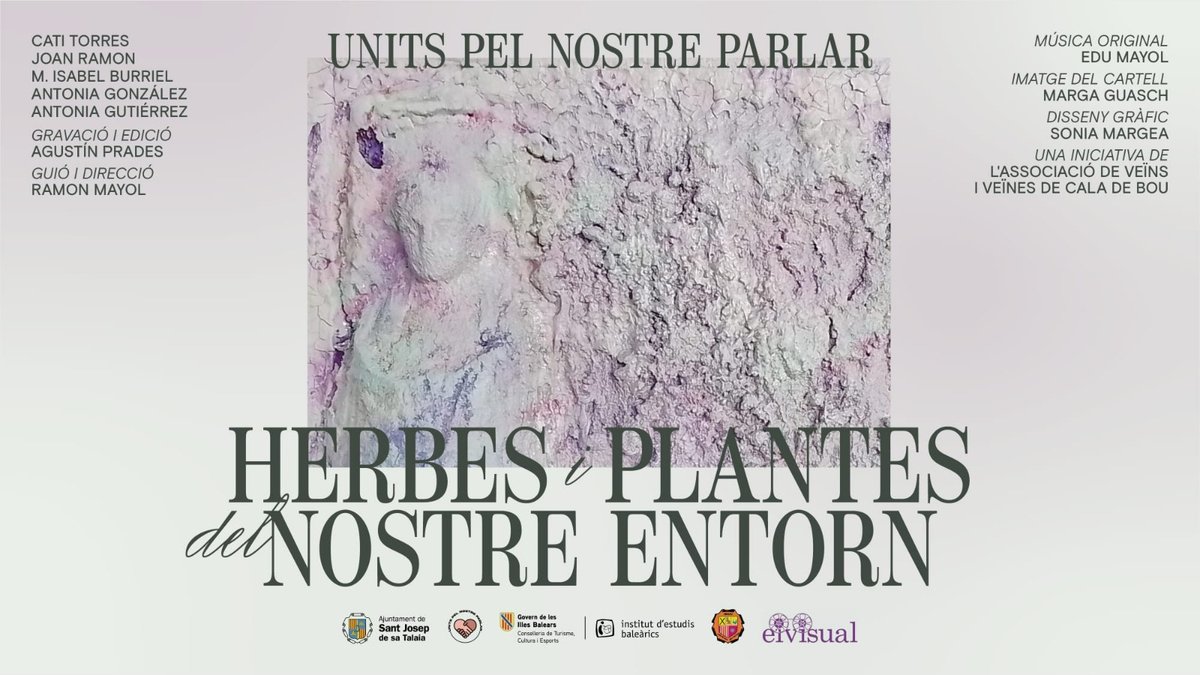 Això és avui, diumenge, a Can Jeroni
Dins de la programació Units pel nostre parlar es  presenta el docu auiovisual ‘Herbes i plantes del nostre entorn’ (Eivisual productora), una iniciativa de l'AA.VV. de Cala de Bou
A les 20 h

#CanJeroni #unitspelnostreparlar #herbesiplantes