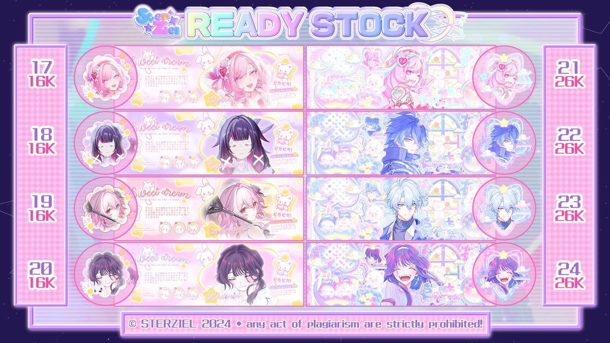 STERZIEL's tweet image. Good afternoon, stars 🌟 Berikut ini line up ready stock STERZIEL untuk nanti malam yaa 😆✨️

SCHEDULE:
☆ 17.00 WIB - help repost
☆ 19.00 WIB - take with fee
☆ 23.00 WIB - take normal price

untuk yang mau ditag bisa reply ya! 🫶🏻 (4/7)
sfu. #zonauang #zonajajan #zonaBA
