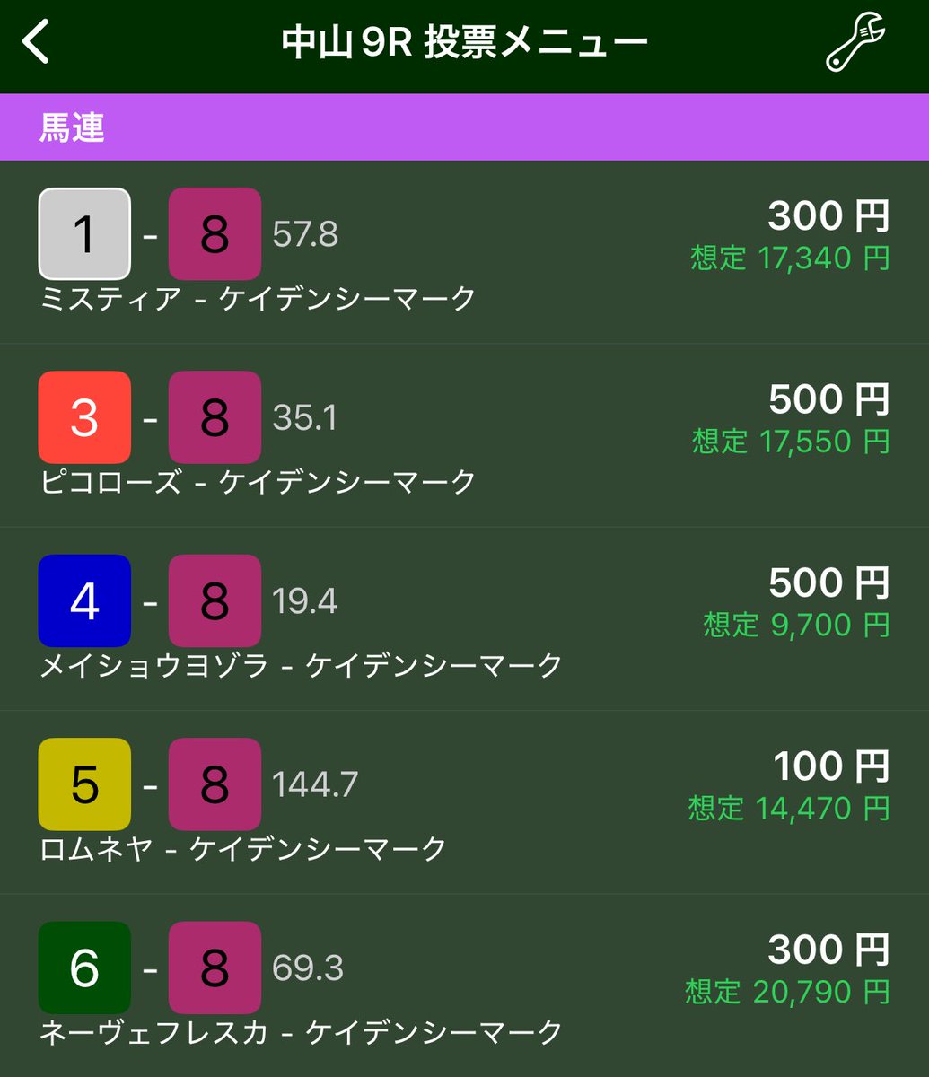 hamusuke_keiba's tweet photo. ㊗️中山9R㊗️

そして御宿特別も🎉

◎8.ケイデンシマーク🥇

ずっと推してた馬で、中山で、津村乗り替わりなんて期待しかなかった！！

最高👍 https://t.co/db4NJmIswk