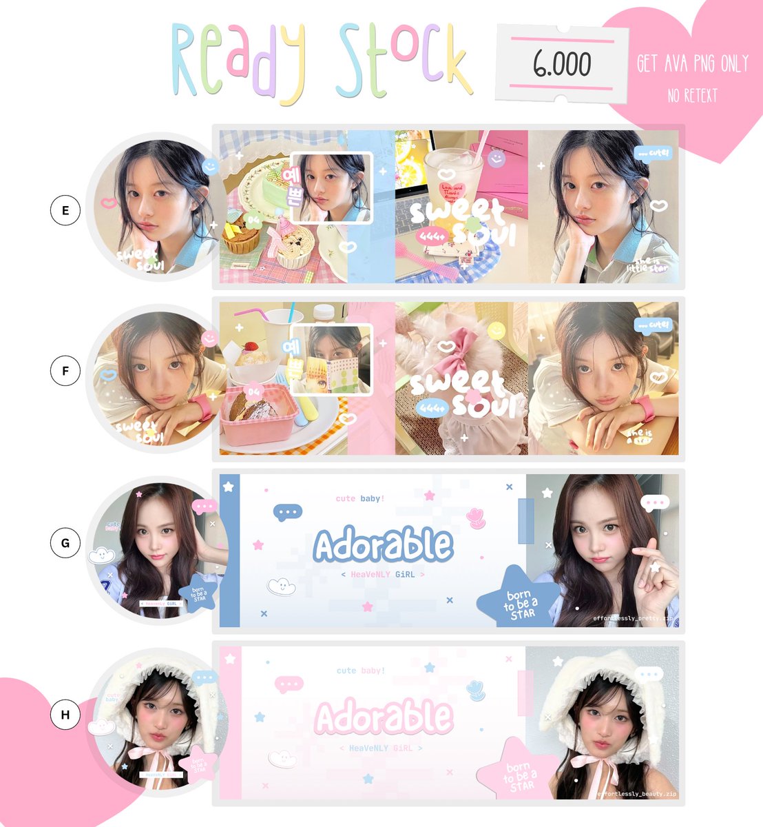 belvafile's tweet image. help repost? thank you! 🫶🏻

hi, aku punya layout ready stock gg harga 5k-6k! payment via qris only. mari jajan😍⭐️

h2h ian carmen, aespa karina, illit minju, ive leeseo

#zonauang