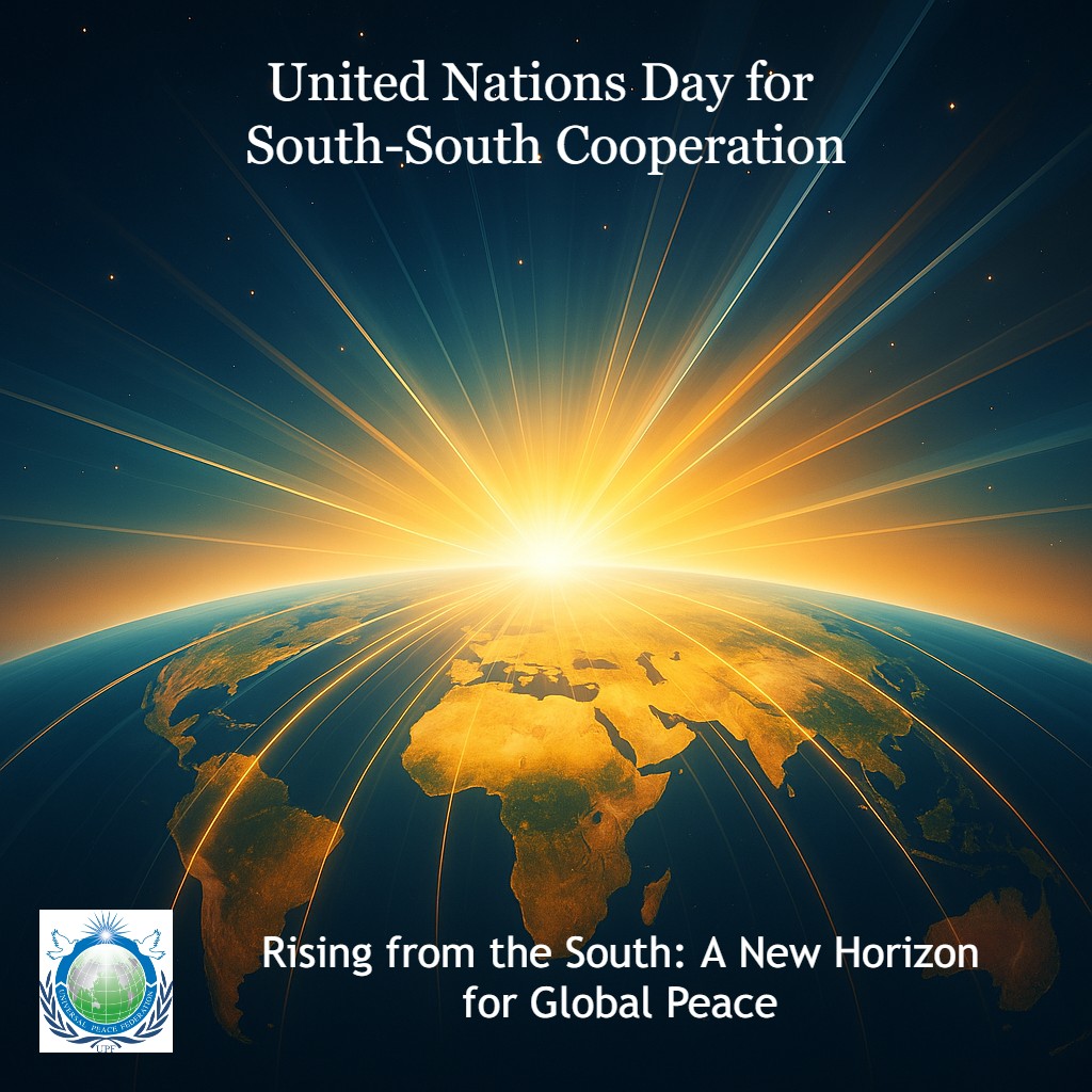 ukUPF's tweet photo. Universal Peace Federation calls for a shift: from charity ➡️ genuine partnership.
Let us build cooperation guided by conscience, compassion & shared destiny. 🌍
#SouthSouthCooperation Day statement 👉 https://t.co/lJdJ9ZiP14
#UPF20Years #PeaceThroughPartnership #UPF https://t.co/2zJwz0E8hW