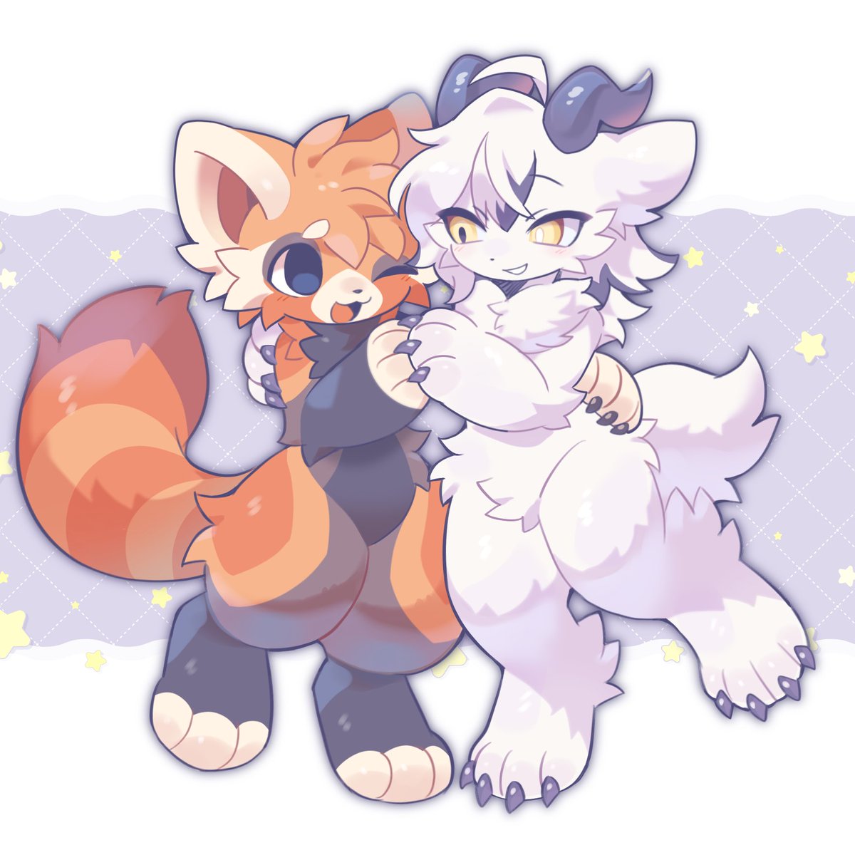 #skeb 
リクエストありがとうございました！🧡💜