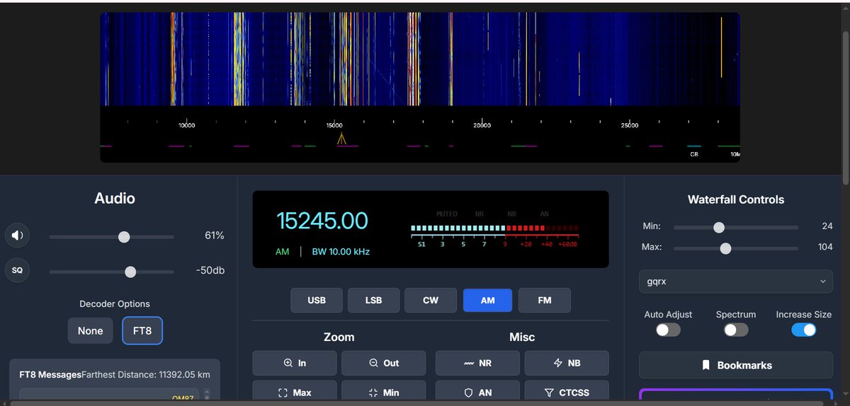 rf_hacking's tweet image. I acquired an RX-888 and launched PhantomSDR. I recommend using the PhantomSDR-plus fork - github.com/Steven9101/Nov…. I couldn&apos;t properly configure OpenCL to work with the integrated graphics chip of the processor. It&apos;s better to use a chip no higher than HD530. Ideally, an Nvidia.
