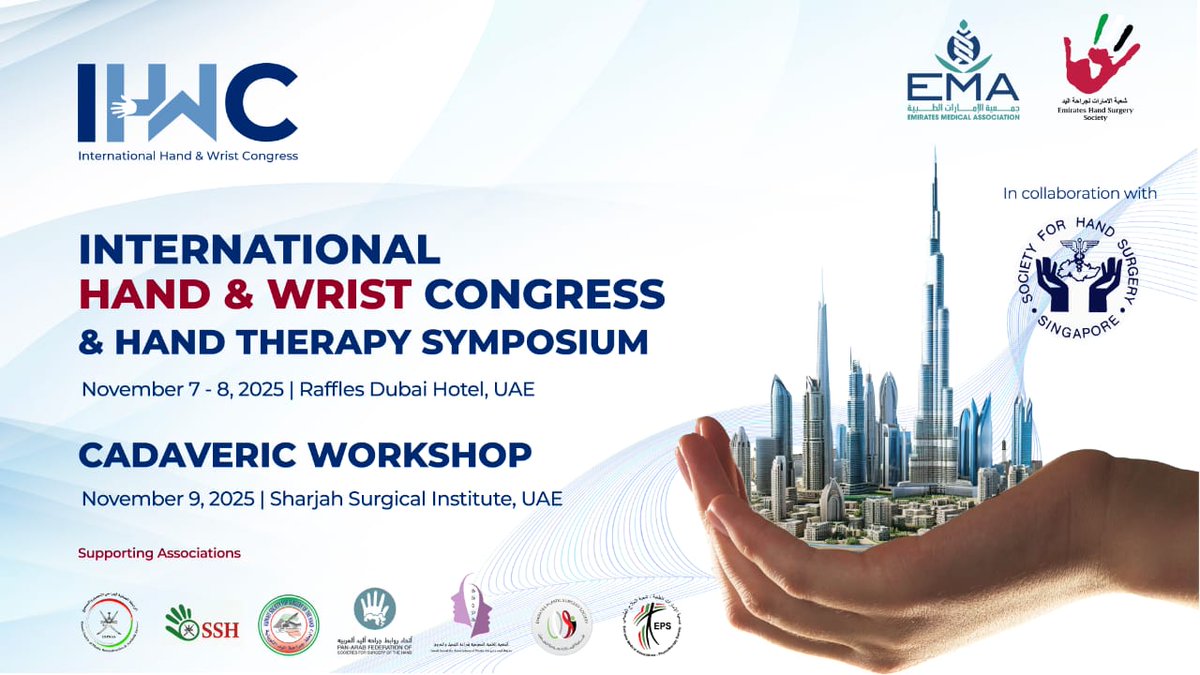 Ssapsb's tweet image. ✨ SSAPSB Members – Get discounted registration for Hand &amp;amp; Wrist Congress 2025!
📌 Benefits:
• Learn the latest in hand &amp;amp; wrist surgery &amp;amp; therapy
• Network with leading global experts
👉 If you wish to attend, please reach out to saudi.sapsb@gmail.com

#SSAPSB
#PSIC
#IHWC2025