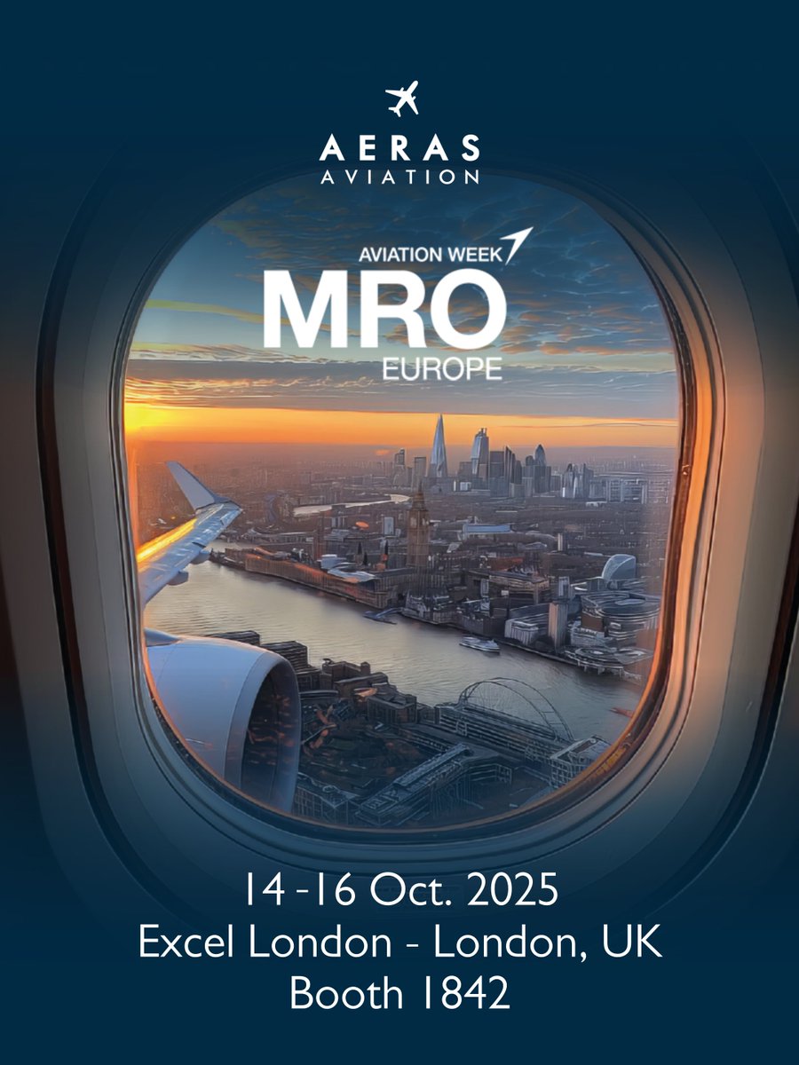 ⏳ 1 month to go - MRO Europe 2025 (Oct 14–16, ExCeL London).
Why it matters for Aeras: reliability, TAT discipline, and a repair-first approach across the engine lifecycle.
📍 Booth 1842 · 📧 info@aerasaviation.com

#MROEurope #AviationAftermarket