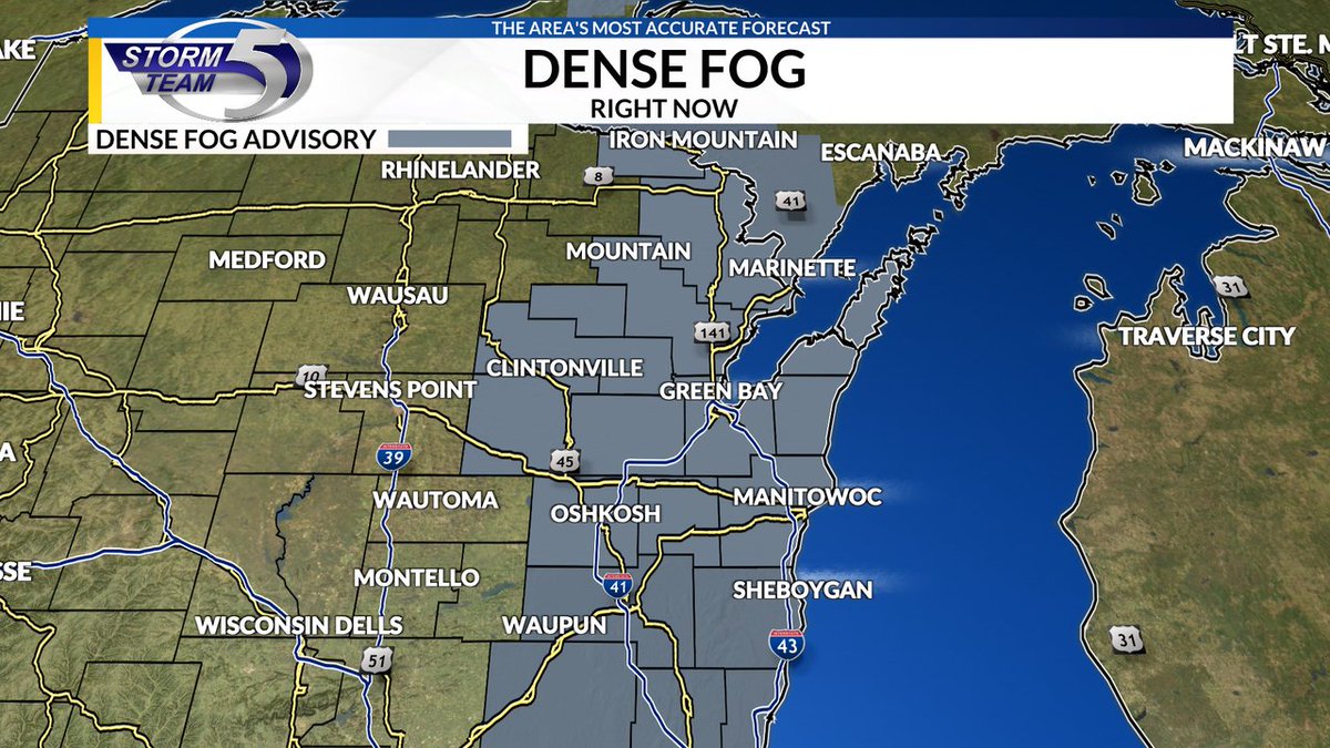 A Dense Fog Advisory has been issued until Sep 14 9:00AM. Go to the Storm Team 5 Weather App for more info.