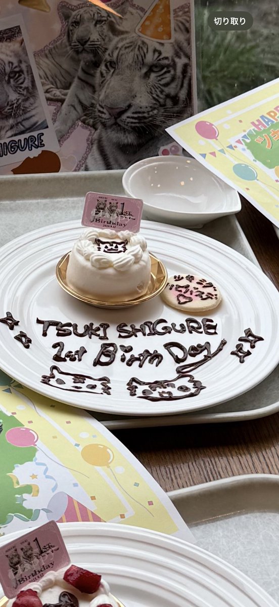 今思ったら自分がデコしたケーキソロで撮るの忘れてた！！
ズームしたのがこちら🍰笑

ツキシグバースデーケーキ🧁